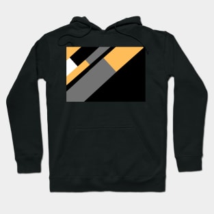 Gold, White, Black, and Grey Rectangle and Triangle pattern Hoodie